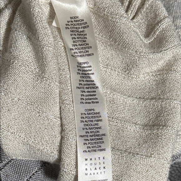 White House Black Market Gray and Cream Sweater - Picture 14 of 15